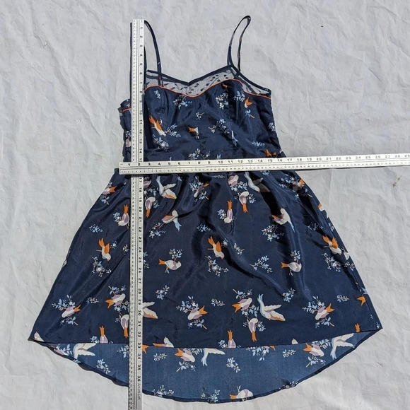 Target Xhilaration Navy  Blue and Orange High Low Bird Dress - Woman's Large - Picture 3 of 10